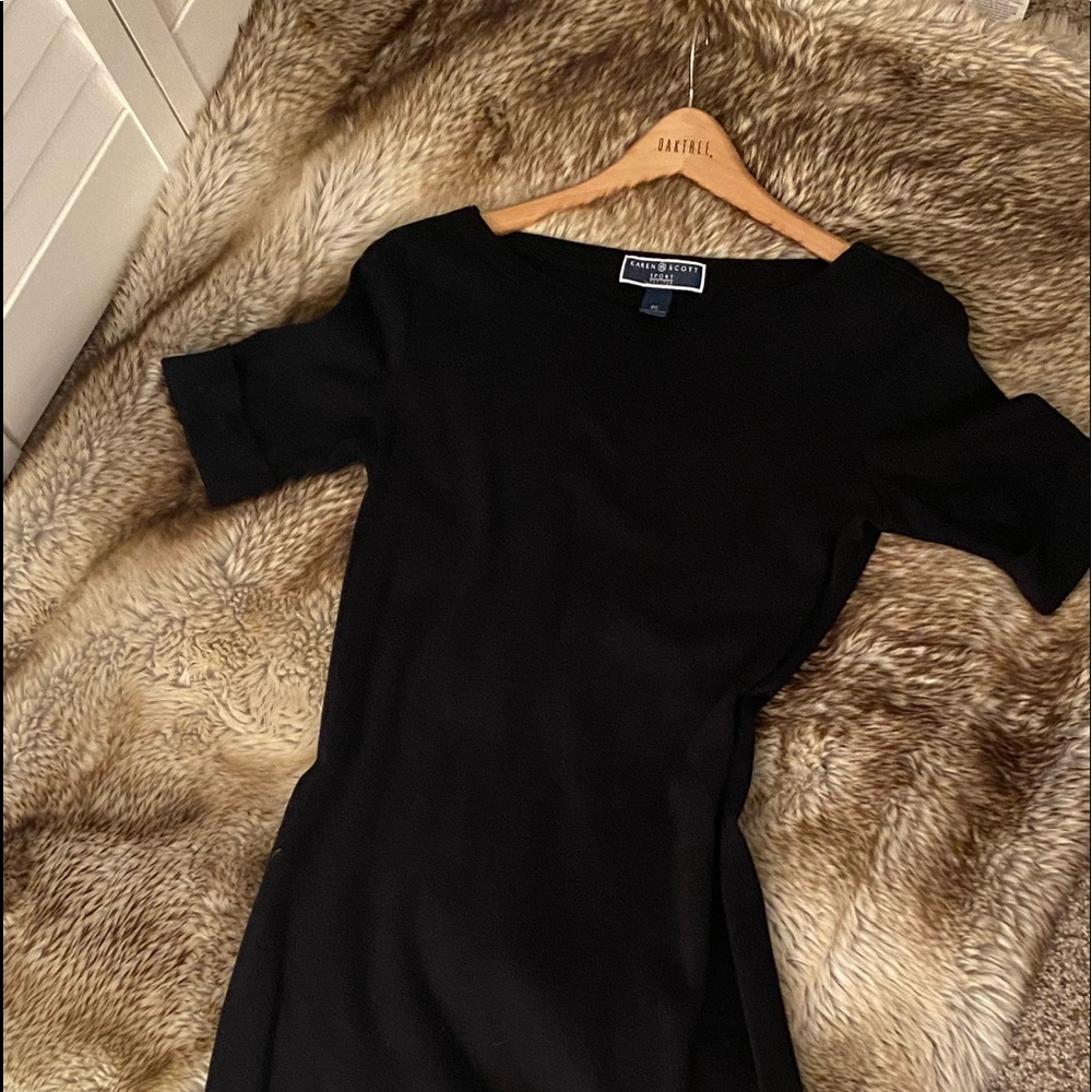 Black Cotton Classic Dress